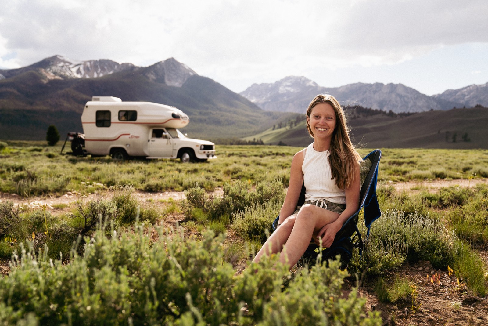 Makenzie Black and her 1981 Toyota camper